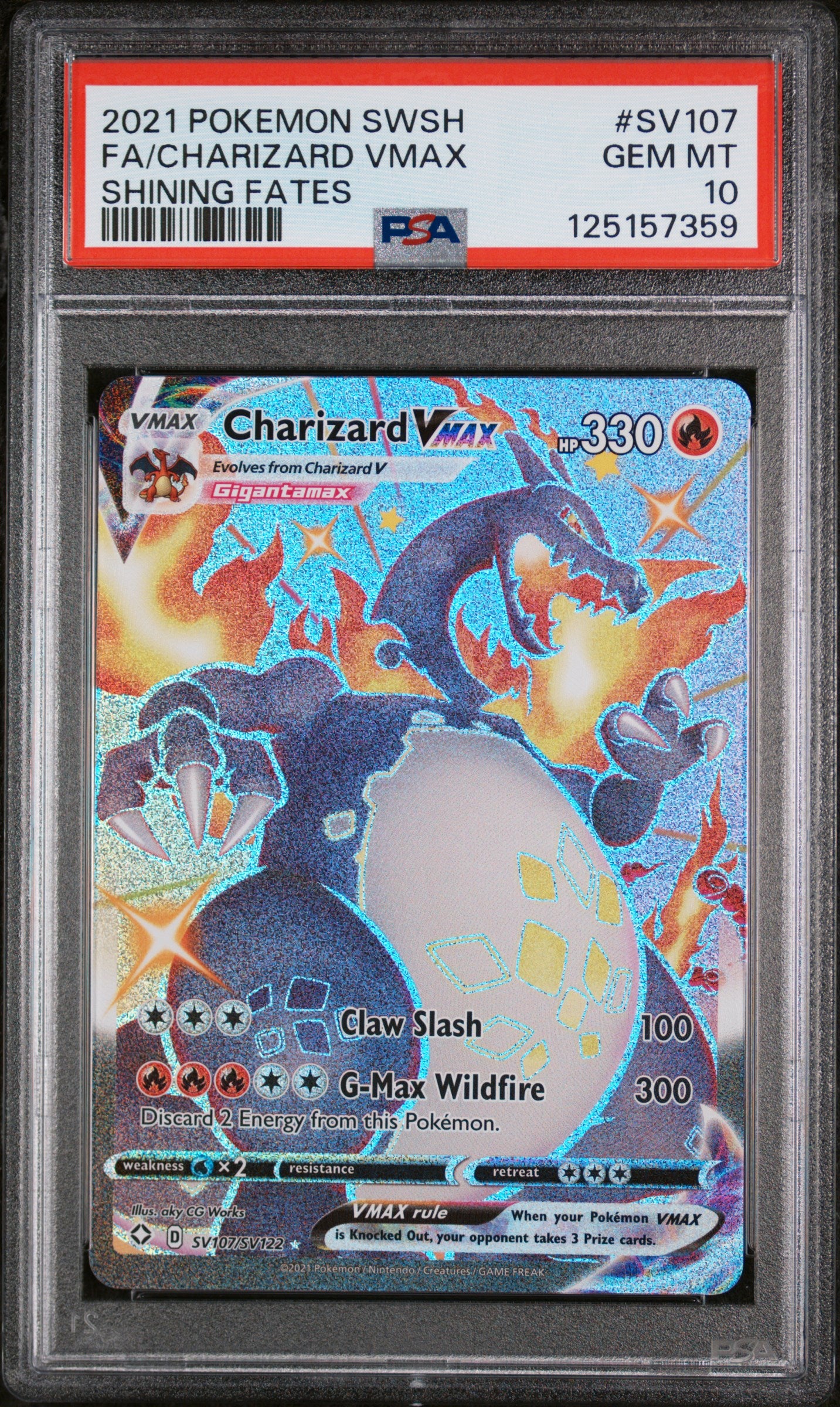 Pokemon - Shining Fates: Shiny Vault - Charizard VMAX - SV107/SV122 - PSA 10