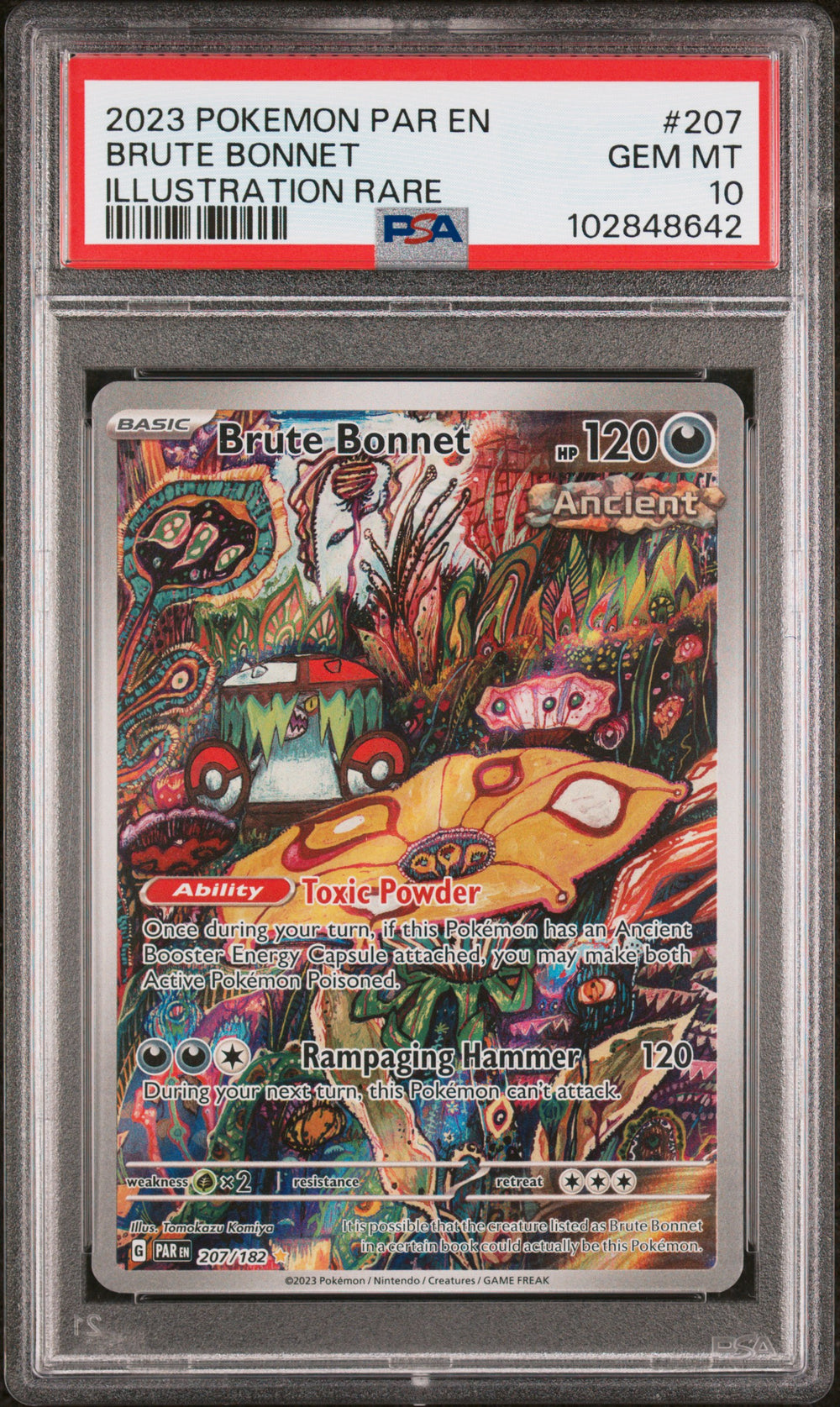 Pokemon - Pardox Rift - Brute Bonnet - Illustration Rare - PSA 10