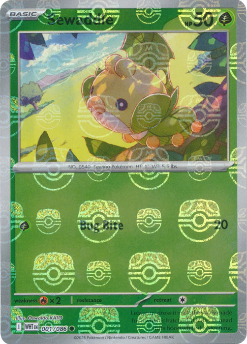 Sewaddle (Master Ball Pattern) - 001/086 - Common - Holofoil
