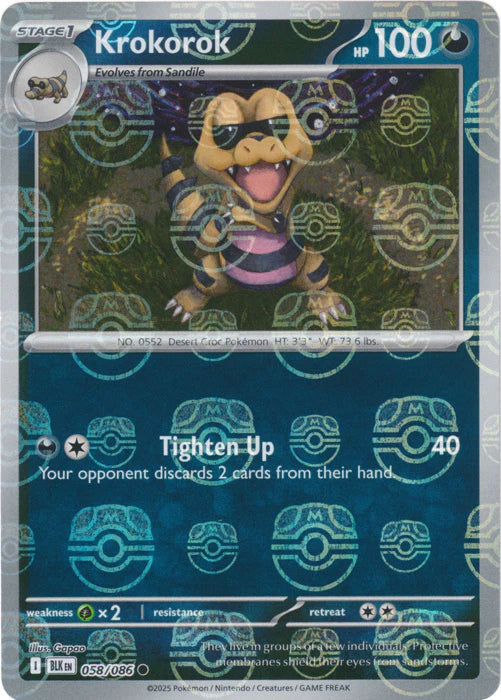 Krokorok (Master Ball Pattern) - 058/086 - Common - Holofoil