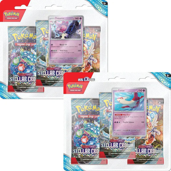 Pokemon - Scarlet and Violet - Stellar Crown - 3 Pack Blisters Bundle