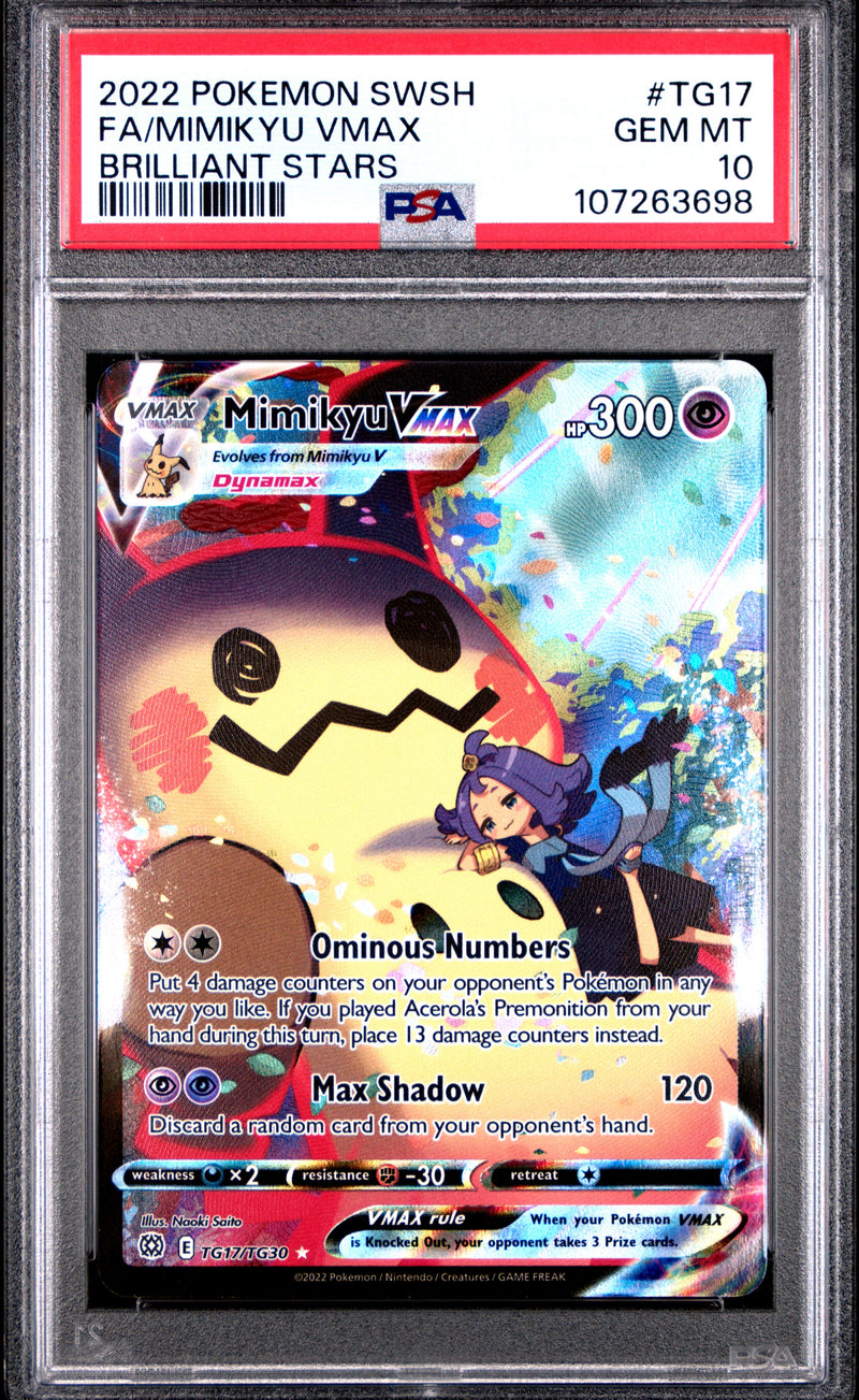 Pokemon - Brilliant Stars - Mimikyu VMAX - Trainer Gallery - PSA 10