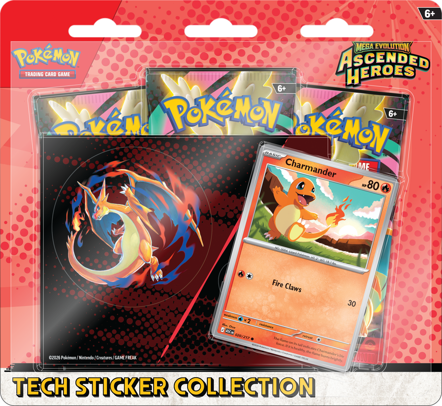 Pokemon - Mega Evolution - Ascended Heroes - Tech Sticker Collection - Charmander (Pre-Order) Limit 1 Per Customer