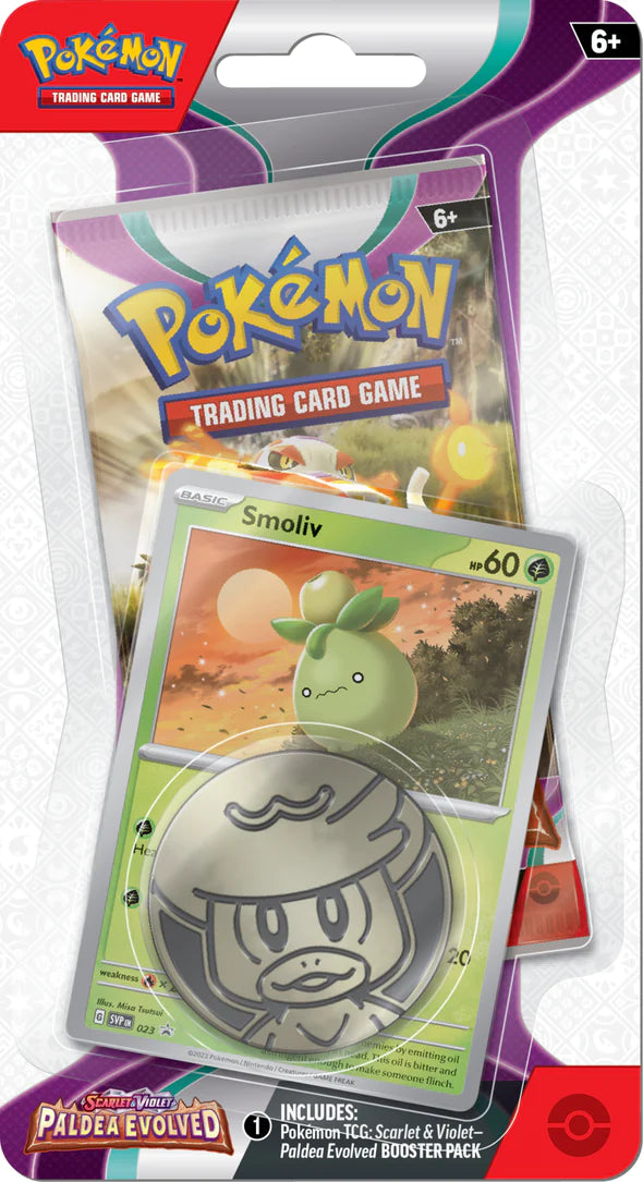 Pokemon - Scarlet and Violet - Paldea Evolved - Checklane Blister - Smoliv