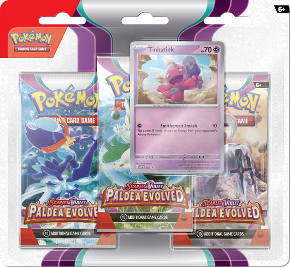 Pokemon - Scarlet and Violet - Paldea Evolved - Tinkatink 3 Pack Blister